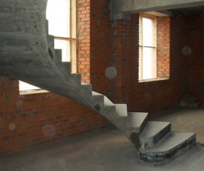 Внутренняя винтовая бетонная лестница